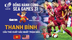 Video: Thanh Bình được bình chọn cầu thủ xuất sắc nhất trận U23 Việt Nam - U23 Malaysia