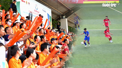 Cổ động viên lấp kín khán đài trận chung kết Giải bóng đá công nhân, viên chức Việt Nam 2025