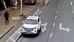 Để thú cưng trong xe hơi đang nổ máy, chủ xe suýt gây họa cho người đi đường