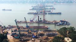 Flycam công trường cầu Trần Hưng Đạo gần 16.000 tỉ ở trung tâm Hà Nội