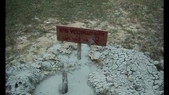 Hố bùn phun trào trên đất ruộng