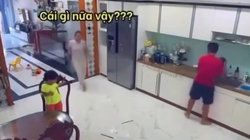 Bố đổ lỗi cho con trai khi lỡ tay làm vỡ tô