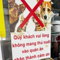 Tranh cãi việc cấm khách dẫn chó mèo vào quán ăn ở TP.HCM