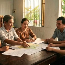 Không thể hiểu đơn giản: 'Đất hộ gia đình thì tất cả con cái đều có phần'