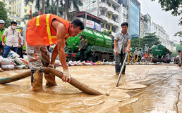 Mud surfaces near excavation site of Hanoi metro project