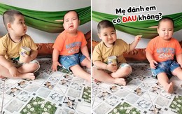 Cười xỉu với anh trai dỗ dành em khi bị mẹ đánh