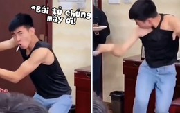 Đang ăn nghe trúng bài tủ, chàng trai đứng dậy nhảy cực sung