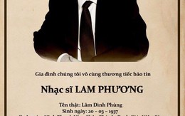 Gia đình mời viết về cuộc đời và sự nghiệp nhạc sĩ Lam Phương