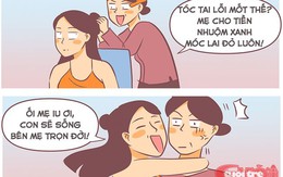 Con gái yêu, mẹ cho 5 triệu đi mua đồ hiệu nè