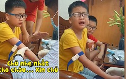 Cậu bé khóc lóc xin bác sĩ tiêm thuốc 'một phát ăn luôn'