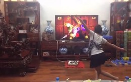 Cô gái 'đi đường quyền' chém trái cây trong tivi như phim