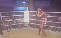 Võ sĩ 'gầy như cò hương' tấu hài sau khi hạ knock-out đối thủ