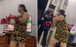 Mẹ hóa thành tay đấm boxing khi con trai đi chơi về trễ