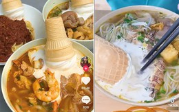 Rộ trend mì ramen ăn với kem ốc quế, đem cả bún riêu ra thử nghiệm