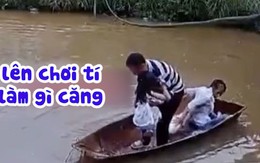 Bé gái hoảng sợ khi cá khủng nhảy lên thuyền