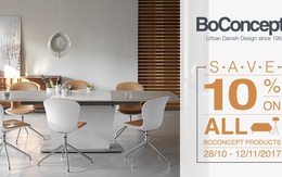 BoConcept nội thất phong cách scandinavian ưu đãi 10% tất cả sản phẩm