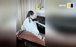 Bé gái 9 tuổi có thể chơi đàn tranh và piano cùng lúc