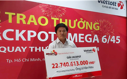 Trao thưởng cho chủ nhân 'không giấu mặt' trúng Vietlott 22,7 tỉ đồng