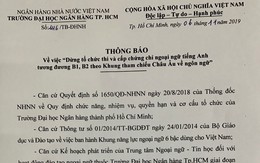 ĐH Ngân hàng TP.HCM dừng thi, cấp chứng chỉ tiếng Anh tương đương B1, B2