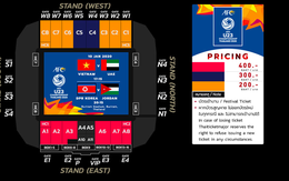 Vé xem U23 Việt Nam thi đấu giải U23 châu Á 2020 giá cao nhất khoảng 300.000 đồng