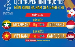 Lịch thi đấu bán kết bóng đá nam SEA Games 30: U22 Việt Nam - Campuchia