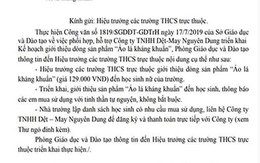 Ra văn bản hỗ trợ doanh nghiệp bán áo, Sở GD-ĐT phải thông báo ngừng