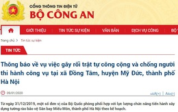 Bộ Công an thông tin về tình hình ở xã Đồng Tâm