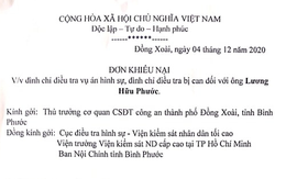 Vợ ông Lương Hữu Phước khiếu nại quyết định đình chỉ điều tra