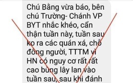 Xuất hiện tin giả về khuyến cáo dịch của chánh văn phòng Bộ Y tế