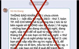 Xử phạt chủ 18 tài khoản Facebook tung tin giả phong tỏa toàn TP.HCM