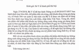 Sở Y tế Hà Nội bị 'trách' vì chứng nhận sản phẩm sai