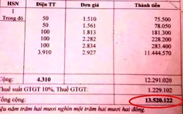 Tiền điện một nhà tăng từ 71.000 đồng lên 13,5 triệu là do... chập điện