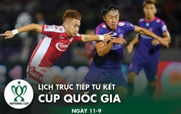 Lịch trực tiếp tứ kết Cúp quốc gia: CLB TP.HCM gặp Vũng Tàu