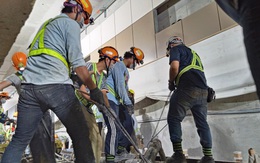 Tất bật xuyên đêm đổ bêtông ga ngầm Nhà hát Thành phố