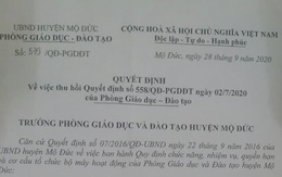 Thu hồi quyết định thu hồi bằng tốt nghiệp của phó chủ tịch thị trấn Mộ Đức