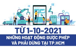 TP.HCM: Hoạt động nào vẫn dừng, hoạt động nào được phép từ 1-10?