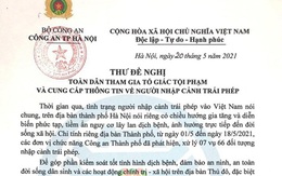 Giám đốc Công an Hà Nội đề nghị người dân tố giác người nhập cảnh trái phép