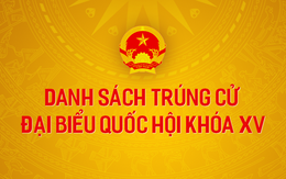 Danh sách trúng cử đại biểu Quốc hội khóa XV