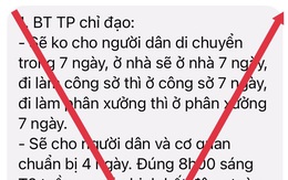 Ban chỉ đạo phòng, chống dịch TP.HCM bác thông tin 'không cho người dân di chuyển trong 7 ngày'