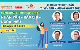 19h tối nay 18-1: Tư vấn chọn ngành khối Khoa học xã hội & nhân văn - Báo chí - Ngoại ngữ