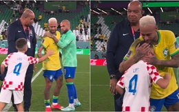 Con trai tiền đạo Croatia chạy đến an ủi Neymar khi Brazil bị loại