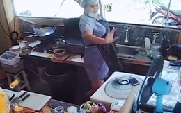 Người phụ nữ giật mình múa võ khi thấy quạt bung