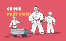 Sư phụ xuất chiêu chặt nát khối đá