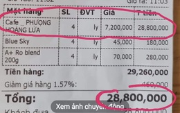 Đại diện quán nói đăng hóa đơn 4 ly cà phê 'Phượng hoàng lửa' giá hơn 28 triệu đồng để câu like