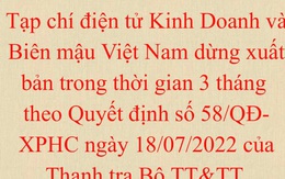 Đình bản 3 tháng tạp chí Kinh Doanh Và Biên Mậu