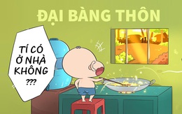 Thằng Tí đóng vai đại bàng thôn