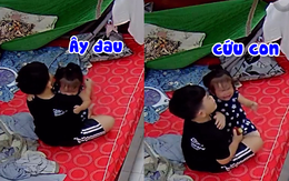 Mẹ xúc động khi xem lại camera cảnh con trai giữ em