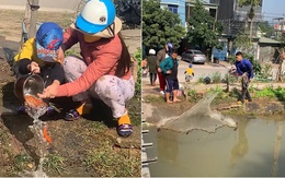 Cá chép ông Táo vừa phóng sinh đã bị thanh niên quăng chài bế lên