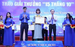 Trao giải thưởng 15 tháng 10 cho 82 cán bộ Hội tiêu biểu