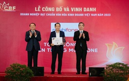 MobiFone được công nhận là ‘Doanh nghiệp đạt chuẩn văn hóa kinh doanh Việt Nam’ 2023